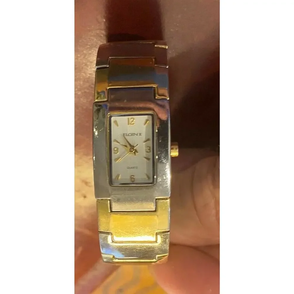 Women's Two Tone Elgin II Bangle bracelet Watch,